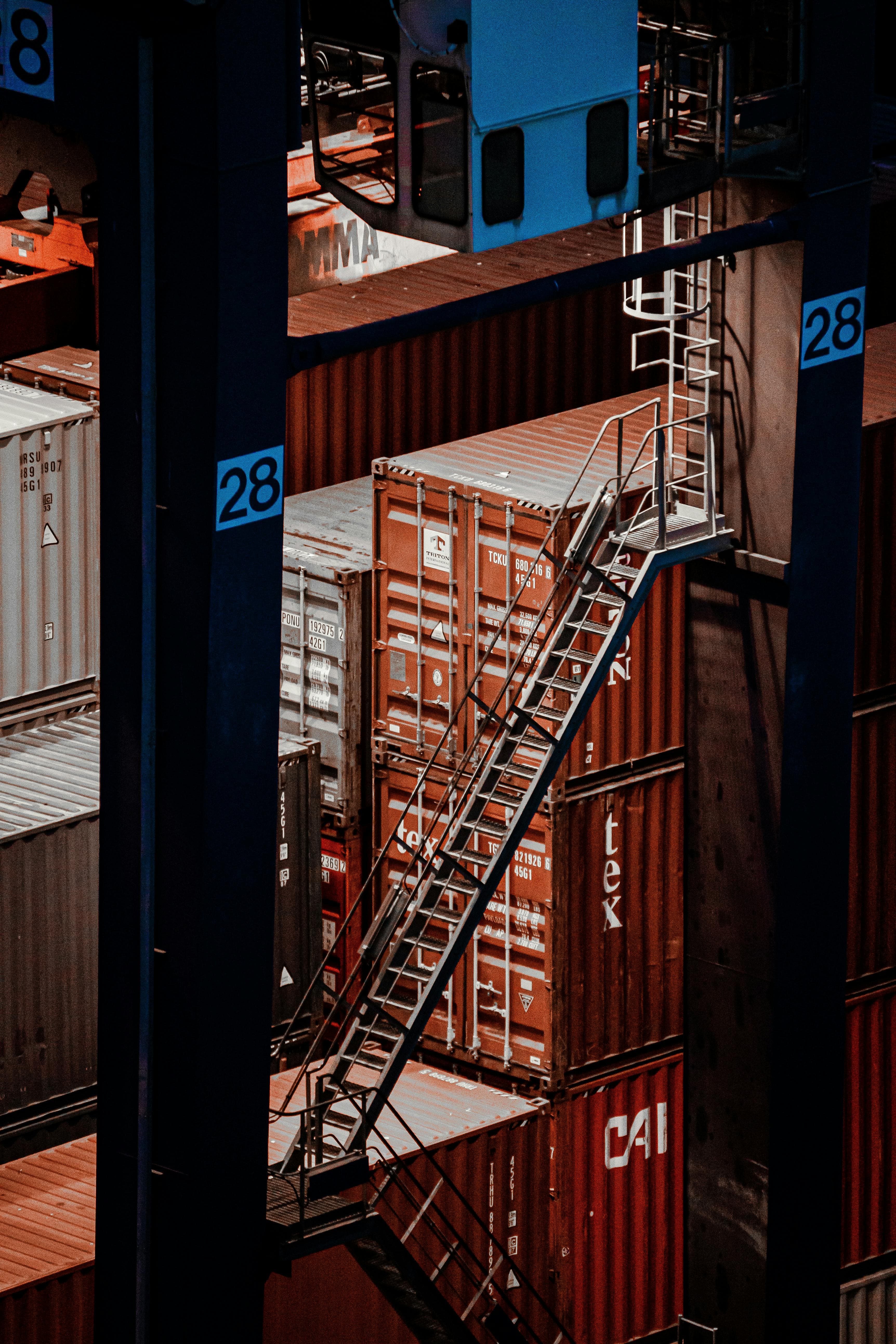 Containers stacked